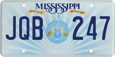 MS license plate JQB247