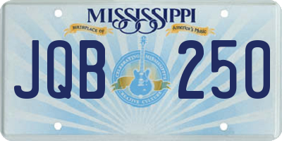 MS license plate JQB250