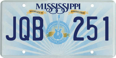 MS license plate JQB251