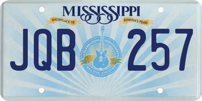 MS license plate JQB257