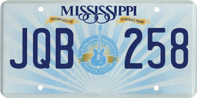 MS license plate JQB258