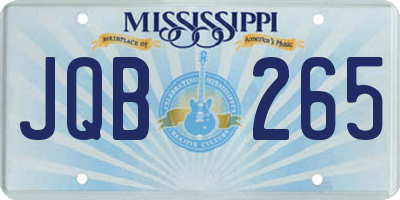MS license plate JQB265