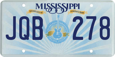 MS license plate JQB278