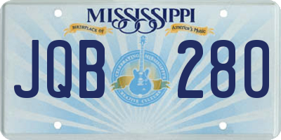 MS license plate JQB280