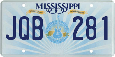 MS license plate JQB281