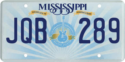 MS license plate JQB289