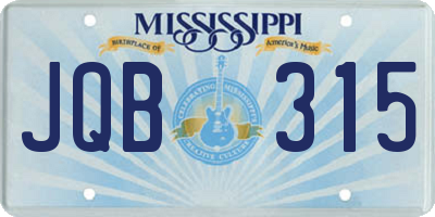 MS license plate JQB315