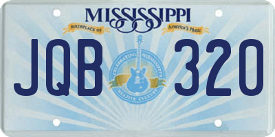 MS license plate JQB320