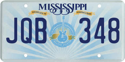 MS license plate JQB348