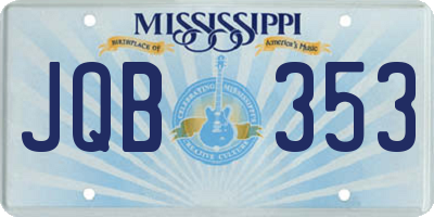 MS license plate JQB353