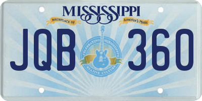 MS license plate JQB360