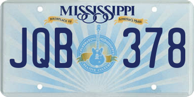MS license plate JQB378