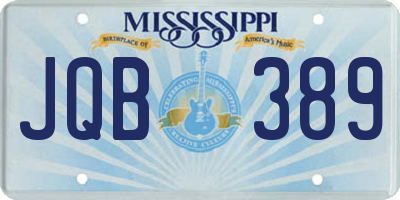MS license plate JQB389