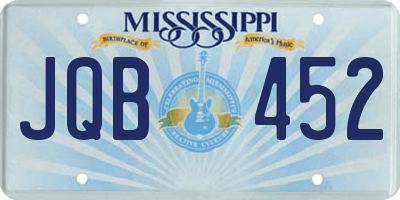 MS license plate JQB452