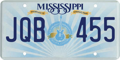 MS license plate JQB455