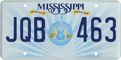 MS license plate JQB463