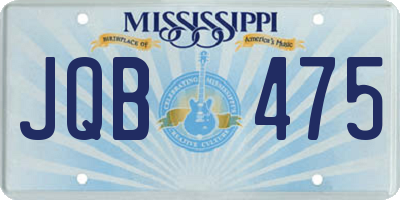 MS license plate JQB475
