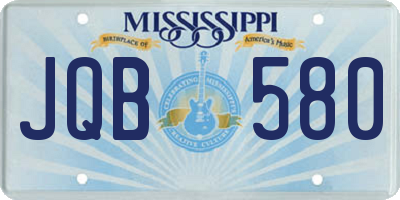 MS license plate JQB580