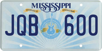 MS license plate JQB600