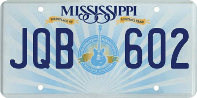 MS license plate JQB602