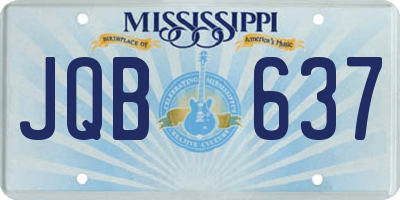 MS license plate JQB637