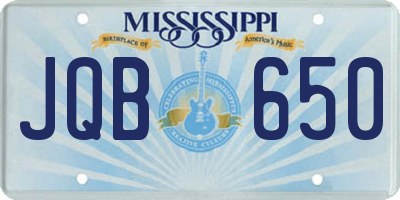 MS license plate JQB650