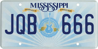 MS license plate JQB666