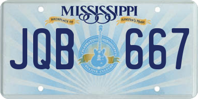 MS license plate JQB667