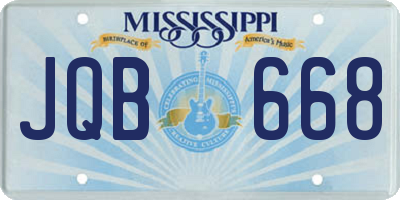 MS license plate JQB668