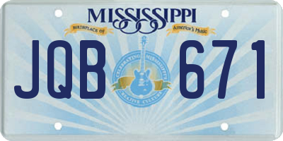 MS license plate JQB671
