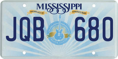 MS license plate JQB680