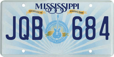 MS license plate JQB684