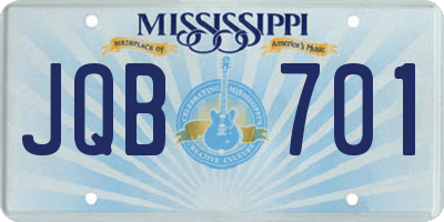 MS license plate JQB701