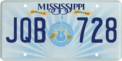 MS license plate JQB728