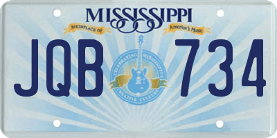 MS license plate JQB734