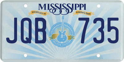 MS license plate JQB735