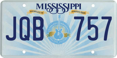MS license plate JQB757