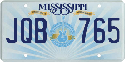 MS license plate JQB765
