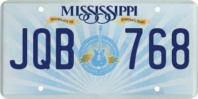 MS license plate JQB768