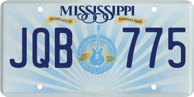 MS license plate JQB775