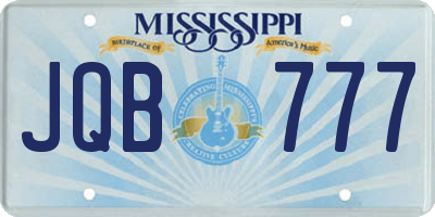 MS license plate JQB777