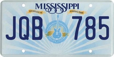 MS license plate JQB785