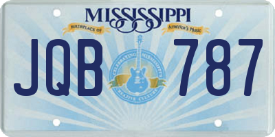 MS license plate JQB787