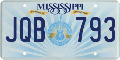 MS license plate JQB793