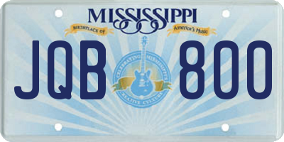 MS license plate JQB800