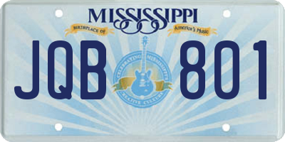 MS license plate JQB801