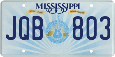 MS license plate JQB803