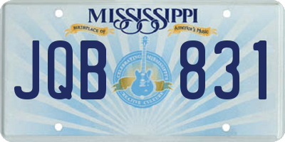 MS license plate JQB831