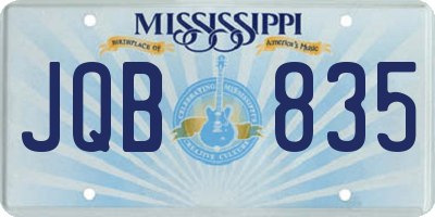 MS license plate JQB835
