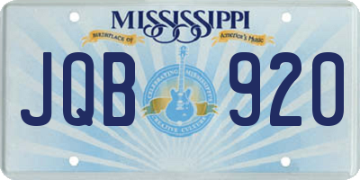 MS license plate JQB920